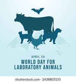 World Day for Laboratory Animals design template good for celebration usage. animals silhouette vector. vector eps 10. flar design.