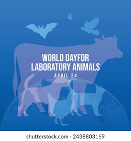 World Day for Laboratory Animals design template good for celebration usage. animals silhouette vector. vector eps 10. flar design.