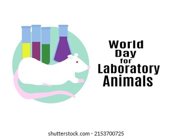 World Day for Laboratory Animals, idea for poster, banner, flyer or postcard vector illustration