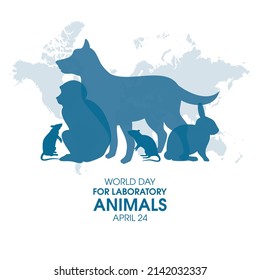 World Day for Laboratory Animals vector. Laboratory animals silhouette icon vector isolated on a white background. Group of experimental animals vector. April 24. Important day