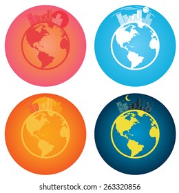 World of Day and Night Vector