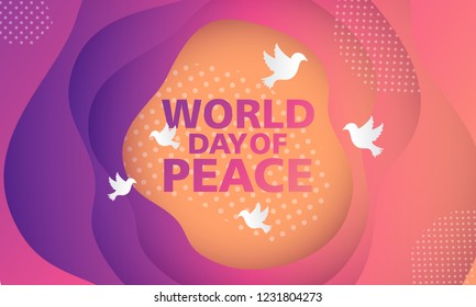 world day of peace creative background with gradient colors