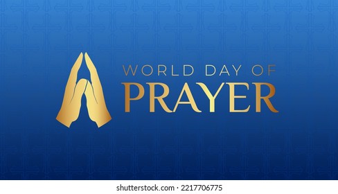 World Day of Prayer Background Illustration with Praying Hands