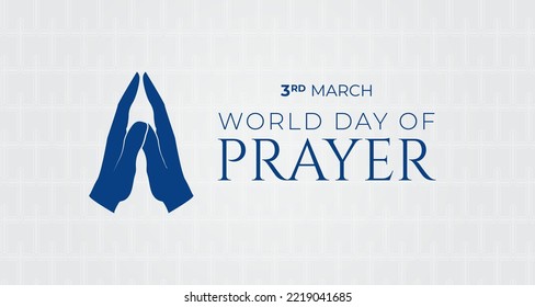 World Day of Prayer with Hands Background Illustration 