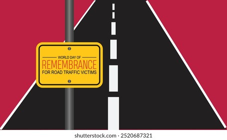 World Day of Remembrance for Road Traffic Victims is observed every year on November. Transportation Awareness concept. background, placard, banner template Vector illustration design.