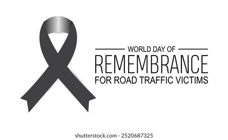 World Day of Remembrance for Road Traffic Victims is observed every year on November. Transportation Awareness concept. background, placard, banner template Vector illustration design.