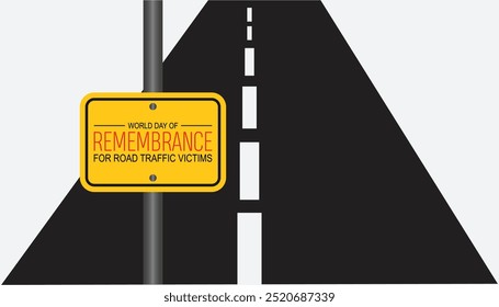 World Day of Remembrance for Road Traffic Victims is observed every year on November. Transportation Awareness concept. background, placard, banner template Vector illustration design.