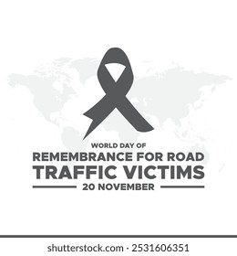 World Day of Remembrance for Road Traffic Victims, 20th November. greeting card, banner, post design.