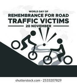 World Day of Remembrance for Road Traffic Victims, 20th November. greeting card, banner, post design.