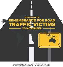 World Day of Remembrance for Road Traffic Victims, 20th November. greeting card, banner, post design.