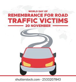 World Day of Remembrance for Road Traffic Victims, 20th November. greeting card, banner, post design.