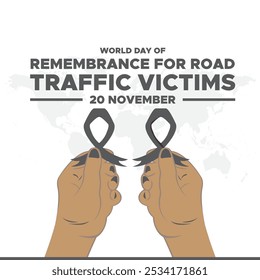 World Day of Remembrance for Road Traffic Victims, 20th November. greeting card, banner, post design.