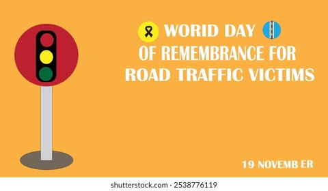 world day of Remembrance for road traffic victims art design.