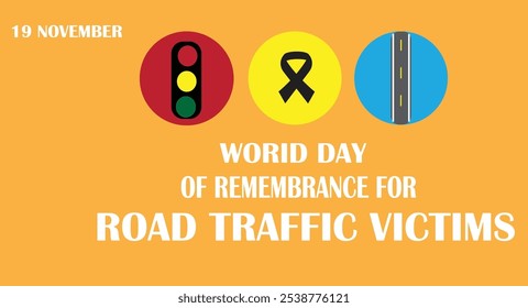 world day of Remembrance for road traffic victims art design.