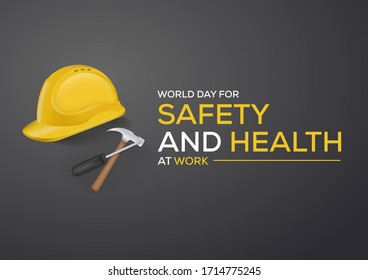 World Day For Safety And Health At Work And Mechanic Tool Poster