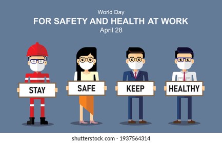 World Day For Safety And Health At Work Illustration Design.