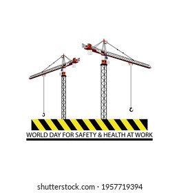 world day for safety and health at work web banner design. illustration vector
