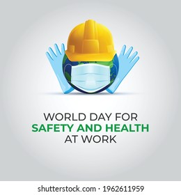 World Day for Safety and Health at Work, Text, and globe design