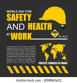 World Day Safety And Health At Work, Poster And Banner
