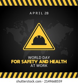 World day for Safety and Health at Work vector illustration. Suitable for Poster, Banners, campaign and greeting card.