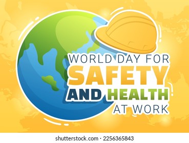 World Day Of Safety and Health at Work on April 28 Illustration with Mechanic Tool in Flat Cartoon Hand Drawn for Web Banner or Landing Page Template