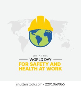 World day for Safety and Health at Work vector illustration. Suitable for Poster, Banners, social media, campaign and greeting card. 28 april World day for Safety and Health at Work.