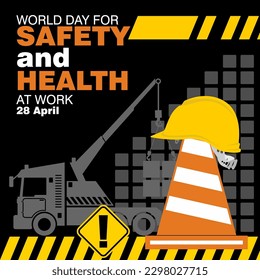 World Day For Safety and Health at work, Poster vector