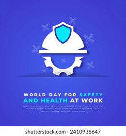 World Day for Safety and Health at Work Paper cut style Vector Design Illustration for Background, Poster, Banner, Advertising, Greeting Card