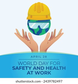 World Day for Safety and Health at Work design template. Work vector illustration. safety and health vector illustration. flat design. vector eps 10.