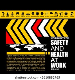 World day for safety and health  at work, poster vector