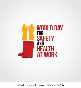 World Day for Safety and Health at Work Vector Illustration. flat style