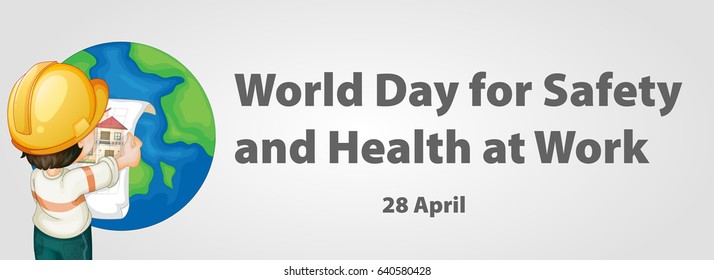 World day for safety and health at work poster illustration