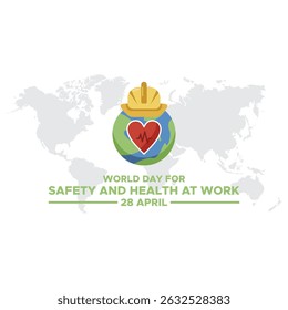 World Day For Safety and Health at Work.28th April World day for safety and health at work cover banner. A poster for world day for safety and health at work.