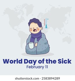 World Day Of The Sick. 11 February. Holiday concept. Holiday concept. Editable eps file with banner, poster and card. Vector illustration.