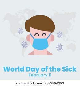 World Day Of The Sick. 11 February. Holiday concept. Holiday concept. Editable eps file with banner, poster and card. Vector illustration.