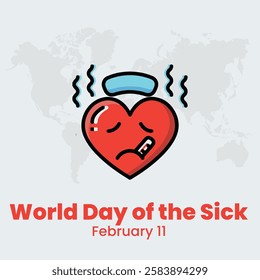 World Day Of The Sick. 11 February. Holiday concept. Holiday concept. Editable eps file with banner, poster and card. Vector illustration.