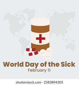 World Day Of The Sick. 11 February. Holiday concept. Holiday concept. Editable eps file with banner, poster and card. Vector illustration.