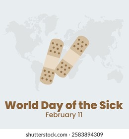 World Day Of The Sick. 11 February. Holiday concept. Holiday concept. Editable eps file with banner, poster and card. Vector illustration.