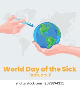 World Day Of The Sick. 11 February. Holiday concept. Holiday concept. Editable eps file with banner, poster and card. Vector illustration.