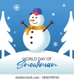 World Day of Snowman Vector Illustration. Suitable for greeting card poster and banner