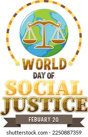 World day of social justice banner illustration