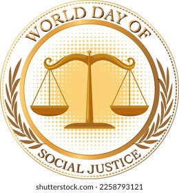 World day of social justice banner illustration
