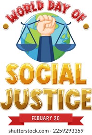 World day of social justice banner illustration