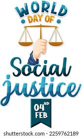 World day of social justice banner illustration