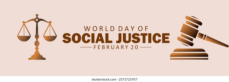 World Day of Social Justice Banner. World Day of Social Justice Vector Banner. Vector Illustration for Poster, Banner