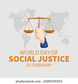 world day of social justice. world day of social justice creative banner, poster, social media post, postcard, background, template, greetings card, web banner, flyer, cover design etc.