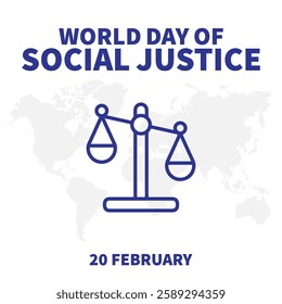 world day of social justice. world day of social justice creative banner, poster, social media post, postcard, background, template, greetings card, web banner, flyer, cover design etc.