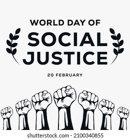 world day of social justice design vector illustration black white