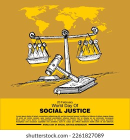 World Day Of Social Justice, poster and banner vector