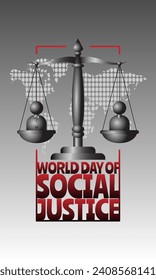 World Day of Social Justice poster with equality of justice